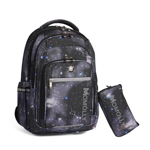 Unisex Majestic Galaxy Large-capacity backpack with internal and external lining with pencil case