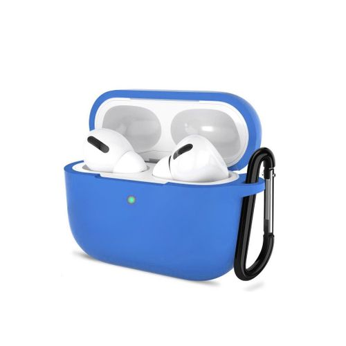 Soft Silicone Skin Shock-Absorbing Protective Case Cover for Apple Airpods Pro2 2nd Gen with Keychain Front LED Visible Sky Blue
