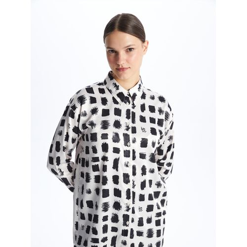 Patterned Satin Women's Shirt Tunic