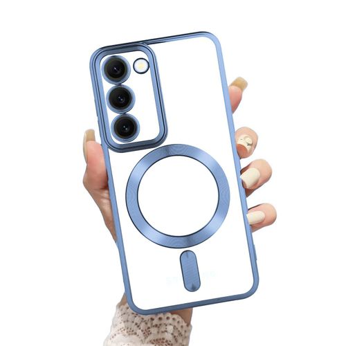 Clear MagSafe-Compatible Magnetic Case for Samsung Galaxy S20 FE with Camera Protection and Shockproof Design - Sierra Blue