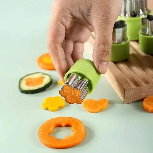 Set Of 12 Vegetable Cutter Shapes Stainless Steel Mini Fruit And Cookie Cutters Flower Star Heart And Animal Molds Decorative Food Cutting Tools For Sandwiches Cheese Bread And Vegetables