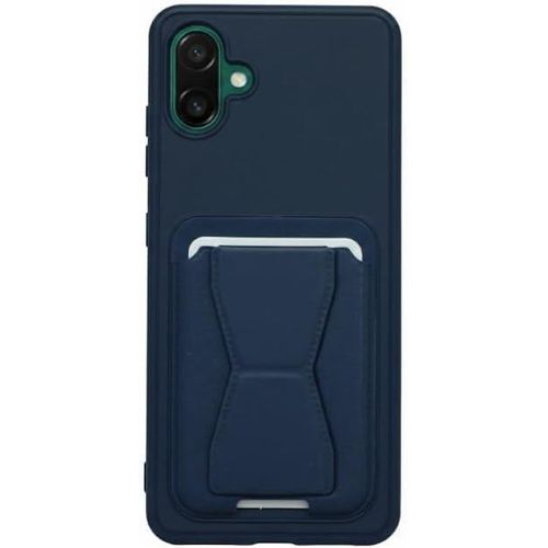 حافظة جلد بتصميم محفظة متوافقة مع سامسونج A07، غطاء خلفي من الجلد مع اطار من البولي يوريثين الحراري، حافظة جوال واقية مضادة للصدمات مع حامل بطاقات (ازرق)