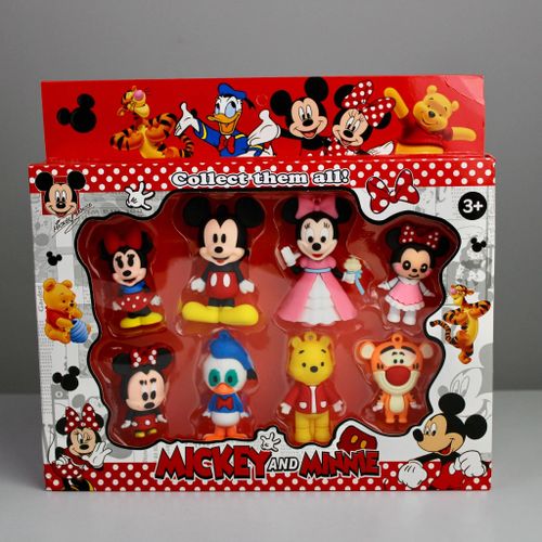 8-in-1 Cartoon Friends Mini Figures Set – Soft Flexible Collectible Characters – Built-in Charm Loops – Compact Portable Size – Desk Decor, Cake Toppers & Bag Charms – Non-Toxic Child-Safe Materials Gift (Shape & Color May Vary)