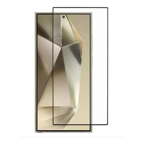 Screen protector for Samsung Galaxy S25 Ultra, fully curved tempered glass (full adhesive) (full coverage) (bubble-free) (scratch-resistant), high-definition, highly responsive, clear, for Samsung Galaxy S25 Ultra, black.
