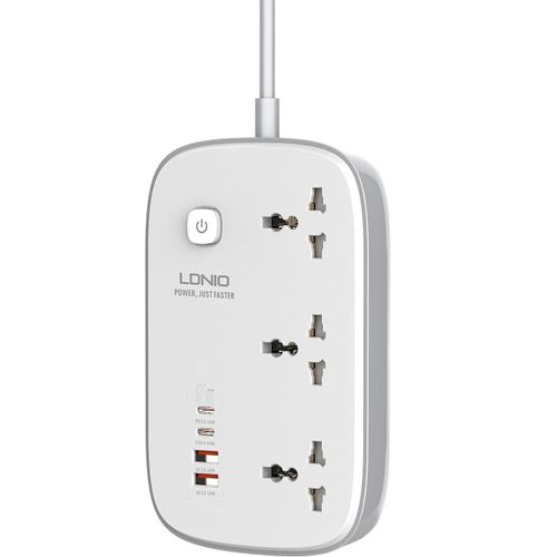 LDNIO SC3416 Universal Electrical Cord Strip 3 Outlets 4 GaN USB Port Multi Power Strip Plug Boar Extension Socket