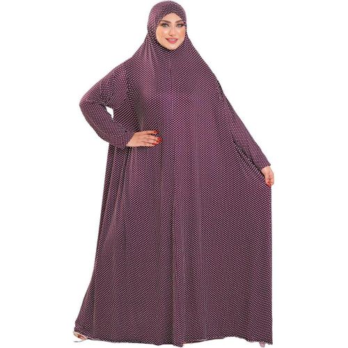 Polka Dot Plaid One Piece Cotton Feel Comfortable Hijab Wrap - High Quality Islamic Prayer Drop