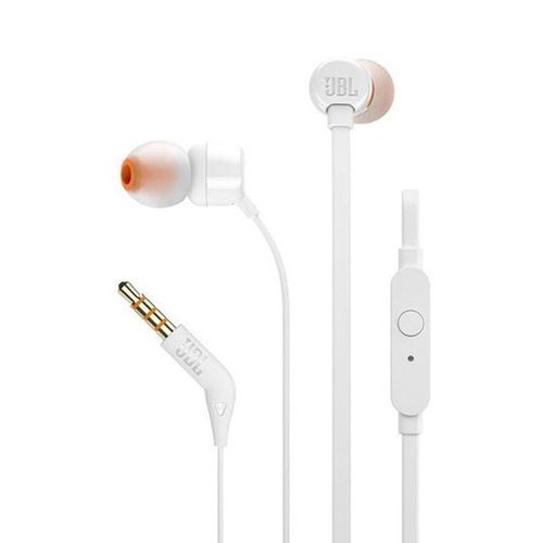 JBL Tune 110 Wired In-Ear Headphones - Deep Pure Bass - 1-Button Remote - Tangle Free Cable - Ultra Comfort Fit White