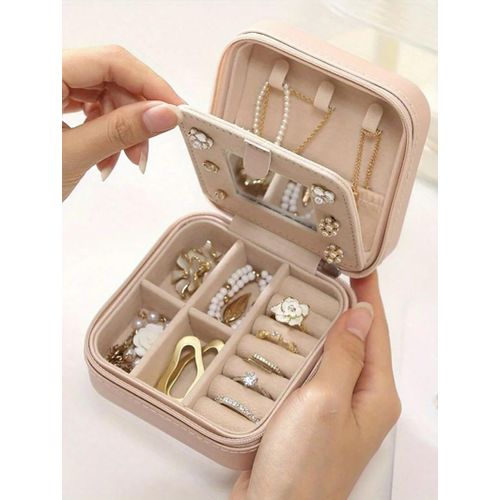 Compact And Secure Jewelry Boxes For Women Small Jewelris Box For Travel Portable Case With Lock Key Beautiful Jewelry Organizer And Storage Solution