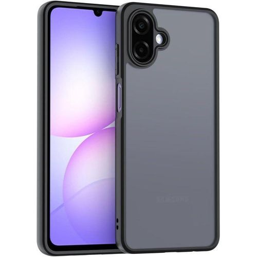 Yuxing Case Compatible with Samsung Galaxy A07 4G/A06 4G 5G, Semi-Transparent Shockproof Anti-Scratch Full Protection Case with Soft Edges (Black)