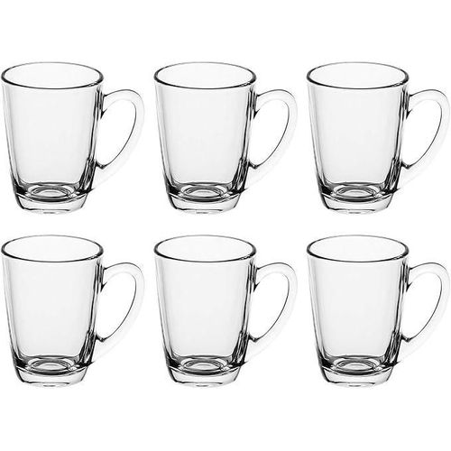 CUP tea glass tea and coffee cups Made of clear glass 6-piece clear glass cup set that resists odors and stains Dishwasher safe for easy cleaning and maintenance Suitable for both hot