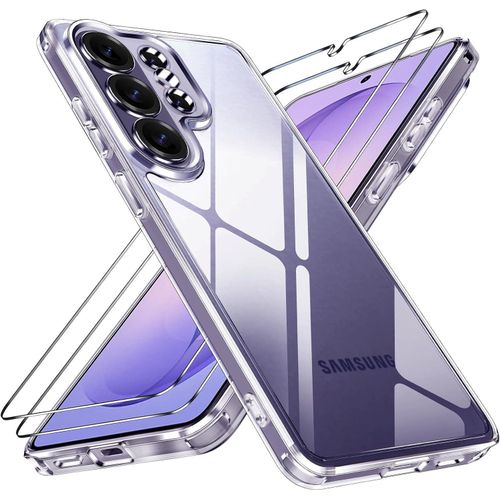 i Durable Scratch-Resistant Case for Samsung Galaxy S26 Ultra 5G with 2 Tempered Glass Screen Protectors and Camera Protection, Hybrid Cover of Polycarbonate and TPU, Shockproof and Anti-Yellowing, Transparent