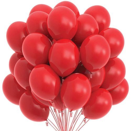 Red Balloons For Christmas And New Year - 100 Pieces