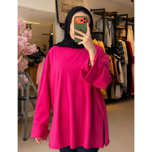 Women's Plain Cotton Sweatshirt with Long Sleeves