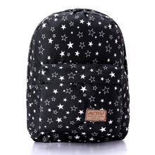 Stars Pattern Black &amp; White Zipped Backpack