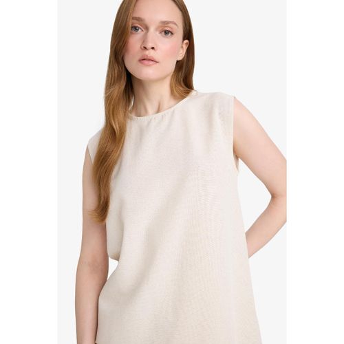 Woman Bike Neck Regular Fit Short Sleeve Tunic - Lt.Stone