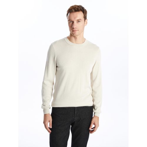 Crew Neck Long Sleeve Men's Tricot Sweater