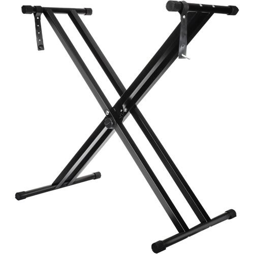 X Frame Music Keyboard Stand - 49cm-97cm Adjustable Universal Classic & Electronic Piano Stand with Locking Straps (7 Position Folding Height)