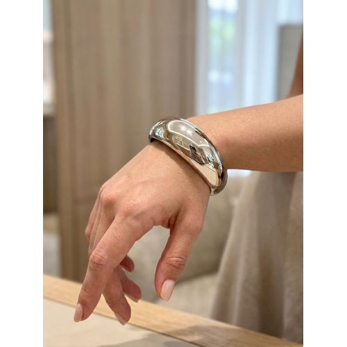 Dome-Shaped Wide Zinc Alloy Bracelet – Modern Everyday Elegance