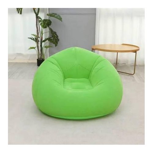 Green Inflatable Velvet Bean Bag Chair Soft Inflatable Lazy Lounge Armchair