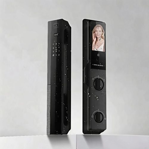 Nova Omni Smart Door Lock with Camera & Display, Fingerprint, Palm Vein & Face Recognition, Passcode, Card & App Control, Dual Battery Powered Keyless Entry Lock