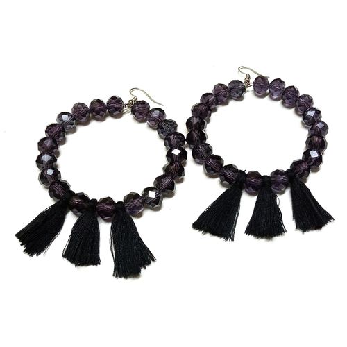 Earring Accessories Women's Hand Made Colo Black