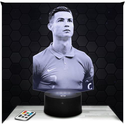 Lampephoto.fr Bedside Lamp – Cristiano Ronaldo Portugal 3D LED Illusion Night Light – Christmas Birthday Boy Girl Night Lamp for Children or Adults Room