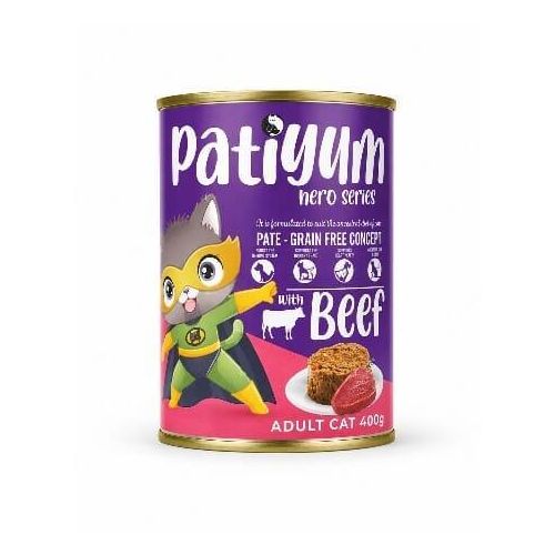 Wet Food Hero Series Cat Can Food Pate Beef for Adult Cats 400 g
