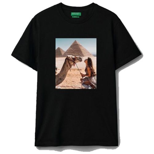 Cotton T-shirt Pyramids /Egyptian (Black)Size(S)