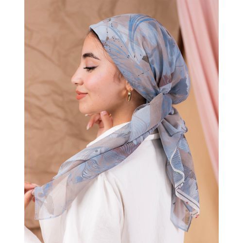 Square Printed Crepe Chiffon