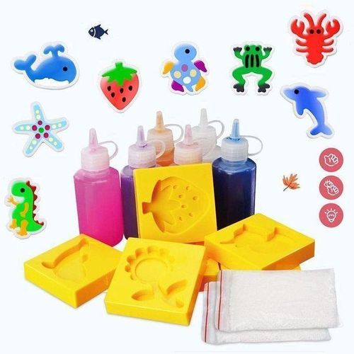 Magic Water Shape Making Kit for Kids 6 Gel Colors with Assorted Molds