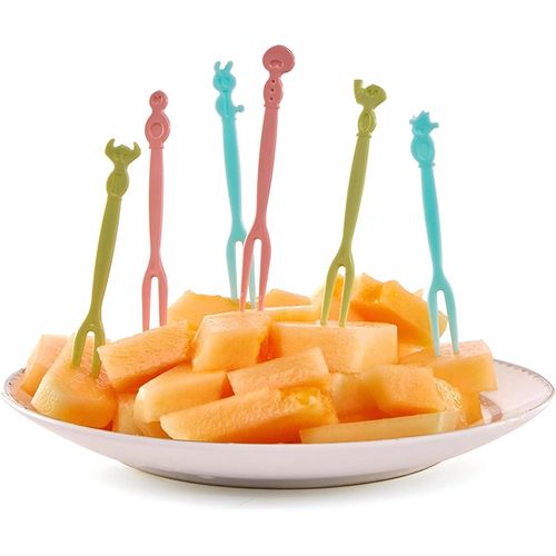 Forks - 20 Pcs Disposable Plastic Food Picks for Appetizers and Desserts Multicolor Set 20 pcs