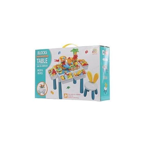 Silicone Cube Table 85 Pieces For Kids With Chair - Multi Color MC816-2-90