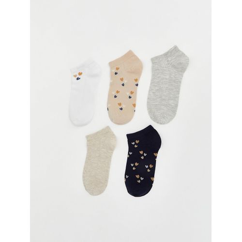 Heart Patterned Women's Trainer Socks 5 Pack