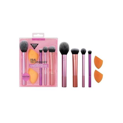 RT Real Techniques 6 Piece Everyday Essentials Makeup Brush Set, Includes 4 Brushes & 2 Makeup Sponges, For Foundation, Blush, Bronzer, Contour, Eyeshadow, & Powder, Travel Gift Set, Cruelty-Free & Vegan