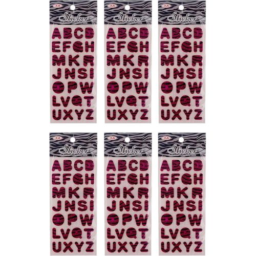 Kids Educational English Letters Foam Sticker Set of 6 - Mauve 2440-11 - -5088-Purple8