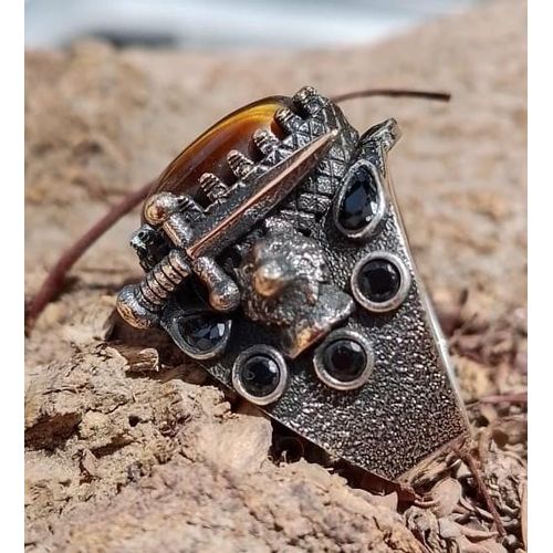 Imported 925 Sterling Silver Tiger Eye Ring