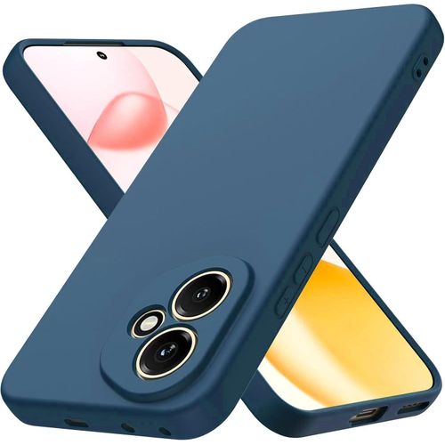 Soft silicone camera protective case with microfiber lining for Honor 400 5G Mobile from Mobile Magic (Navy Color)