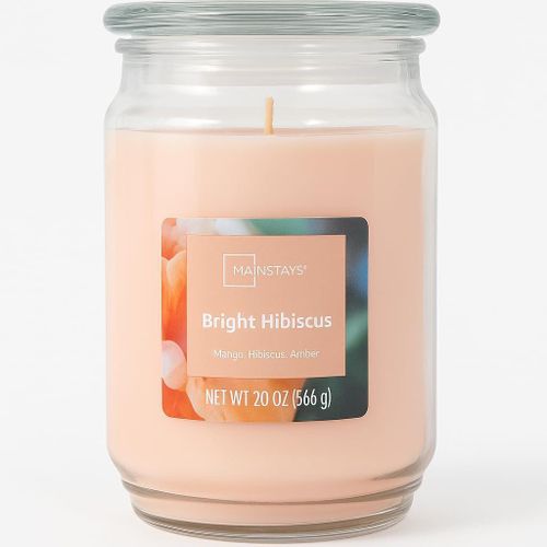 Kanawaty Scented 20 oz Candle Jar BRIGHT HIBISCUS Up to 120 Hours of Burn Time Single-Wick