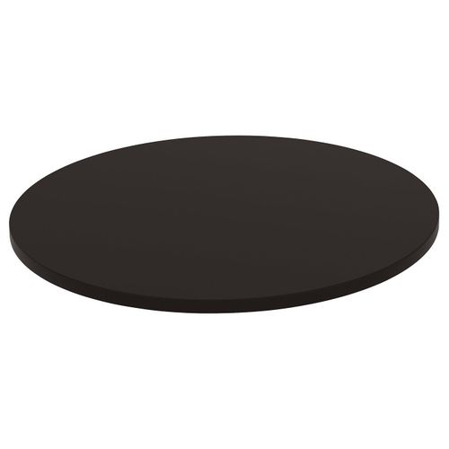 Table top Black round table top, modern design, flat surface.