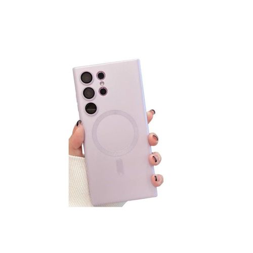 Magnetic Designed for Samsung Galaxy S23 Ultra (Compatible with MagSafe) Case with Camera Lens Protector Soft TPU Silicone Slim Shockproof Protective Phone Cover for Girls Women Men Pink