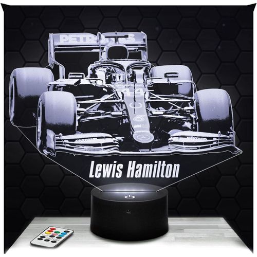 Lampephoto.fr Hamilton F1 3D LED Illusion Night Light Touch Formula 1 L Night Lamp for Boys and Girls Birthday Christmas Gift Idea for Children or Adults Bedroom