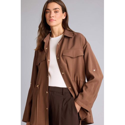 Oversize Fit Shirt Collar Viscose Blazer