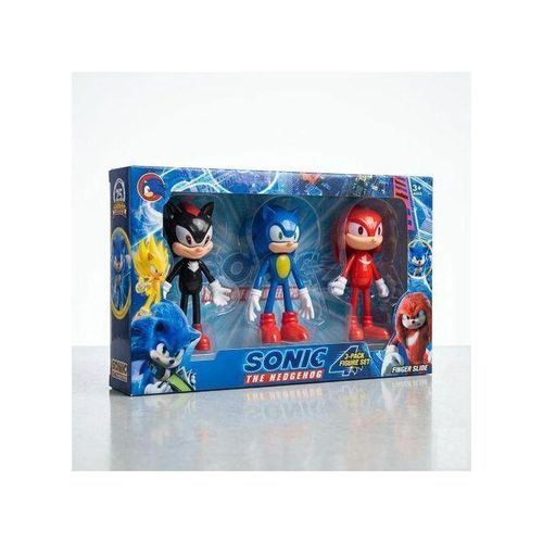 Sonic Alert Sonic the Hedgehog Figure Set – Includes Sonic, Shadow, and Knuckles – Durable design for children ages 3 and up – Classic toy characters – Perfect gift for kids and families