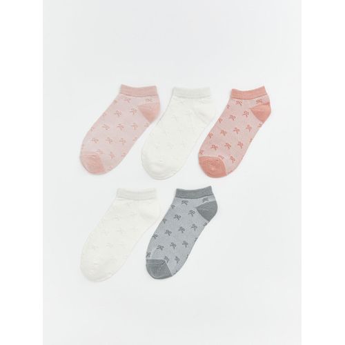 Bow Patterned Women's Trainer Socks 5 Pack