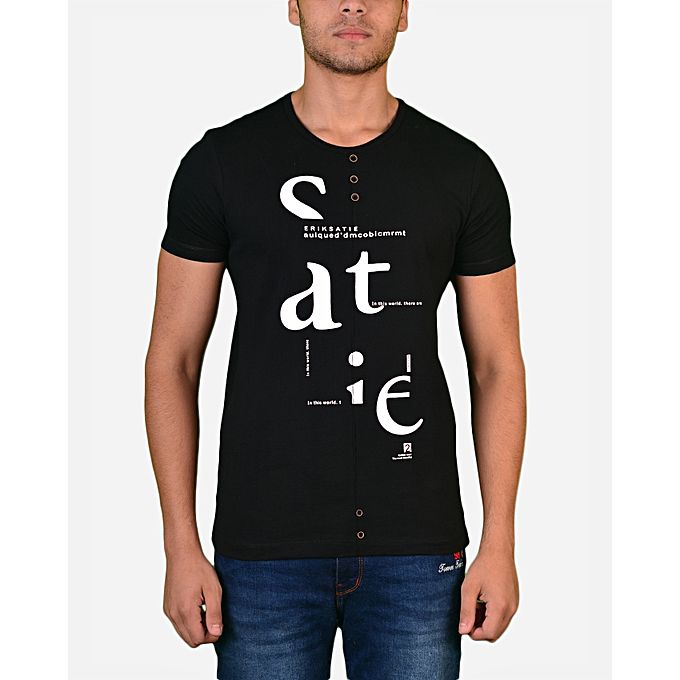 Buy Town Team Chest Logo V T-Shirt - Black in Egypt