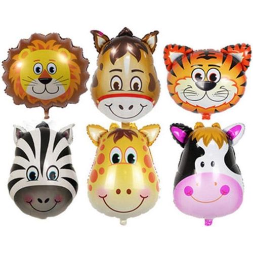 ALIN Jungle Safari Animals Balloons - 30pcs 22 Inch Giant Zoo Animal Balloons Kit for Jungle Safari Animals Theme Birthday Party Decorations