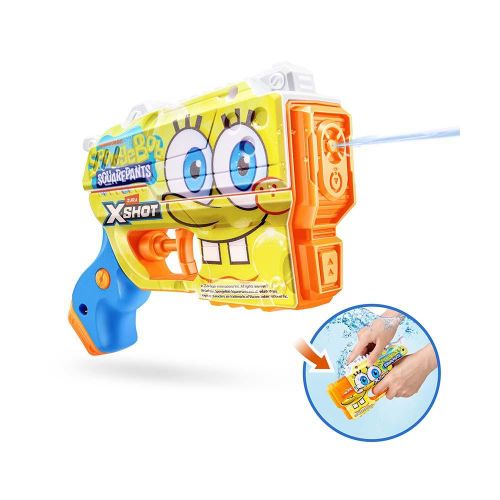 S001-XSHOT WATER-FAST FILL SKINS-SERIES 1-SPONGEBOB JR-OPEN BOX,12PCS/CTN