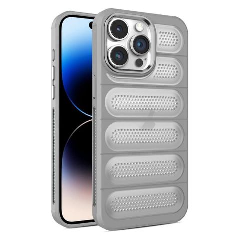 Heat Dissipation Silicone Case for iPhone 16 pro 6.3-Inch Case, Cooling Phone Case with Non-Slip Textured, Anti-Scratch Shockproof Cellular Hole Heat Protective Cover (gray)