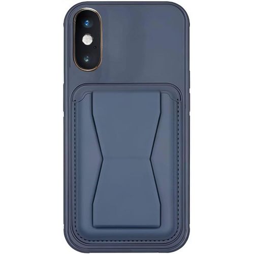 Wallet case with shock-resistant TPU frame leather and card holder for easy storage, compatible with iPhone XMAX / XSMAX