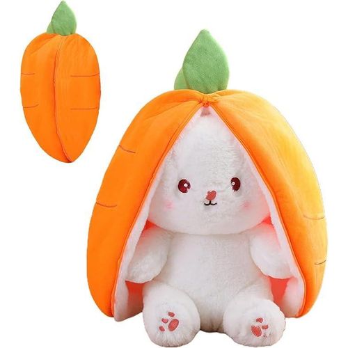 Soft Lovely Bunny Plush Toys, Reversible Bunny Stuffed Animal Plushie Pillow, for Kids Carrot